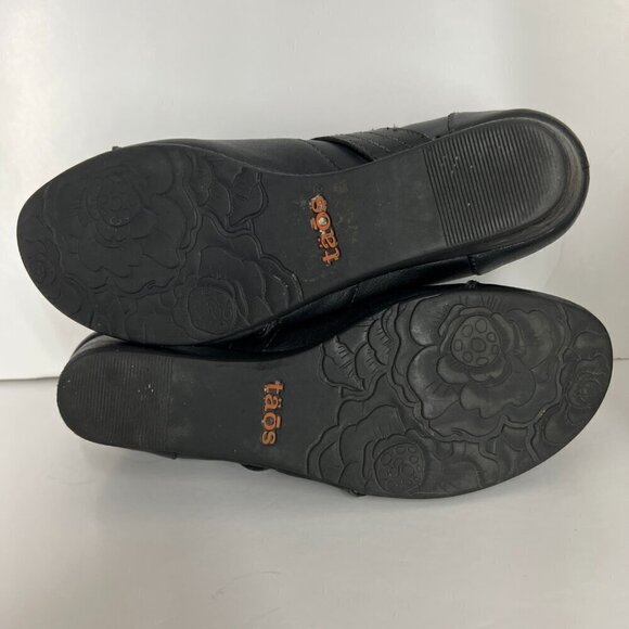 Taos Splurge Black Leather Mary Jane Wedge Casual Heeled Shoe Sz 9 - Picture 13 of 15